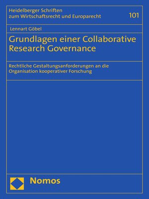 cover image of Grundlagen einer Collaborative Research Governance